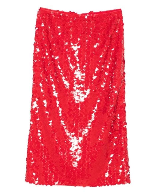 Isabelle Blanche Red Sequinned Skirt