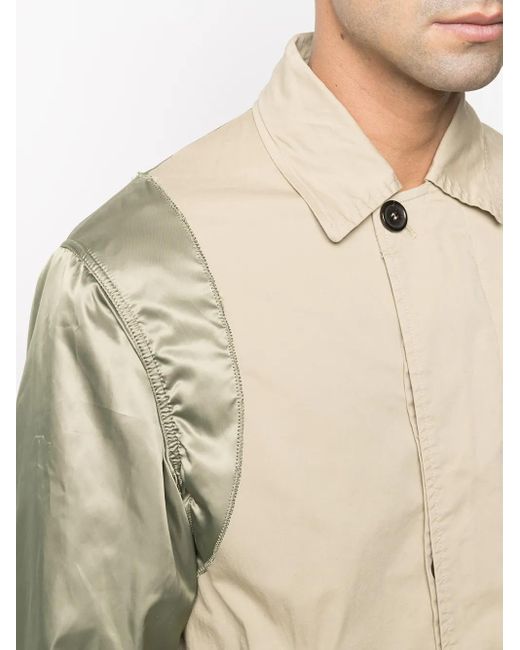 DSquared² Natural Contrast-Sleeve Single-Breasted Coat for men