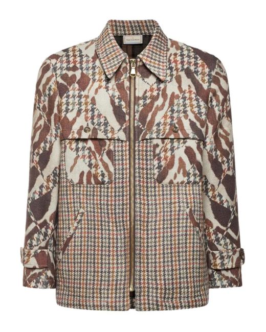 Chaqueta con motivo pied de poule Pierre Louis Mascia de color Brown
