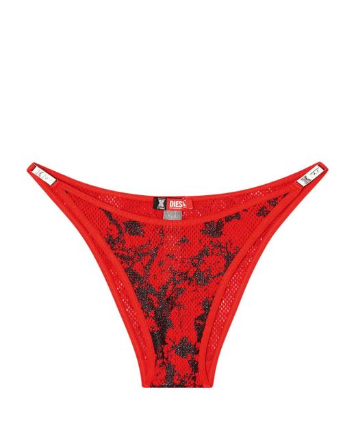 DIESEL X Savage フィッシュネット ストリング ショーツ Red