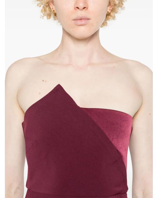 Roland Mouret Purple Asymmetrisches Krepp-Abendkleid