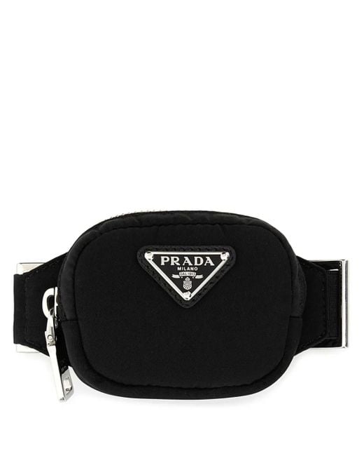 メンズ Prada ロゴプレート ベルトバッグ Black