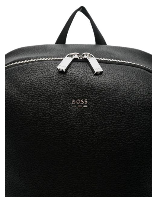 Boss Black Pebbled Backpack for men