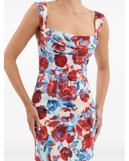 Rebecca Vallance Red Fleurette Minikleid