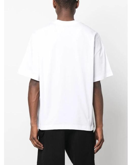 Carhartt White Short Sleeves "Script" Organic Cotton T-Shirt for men