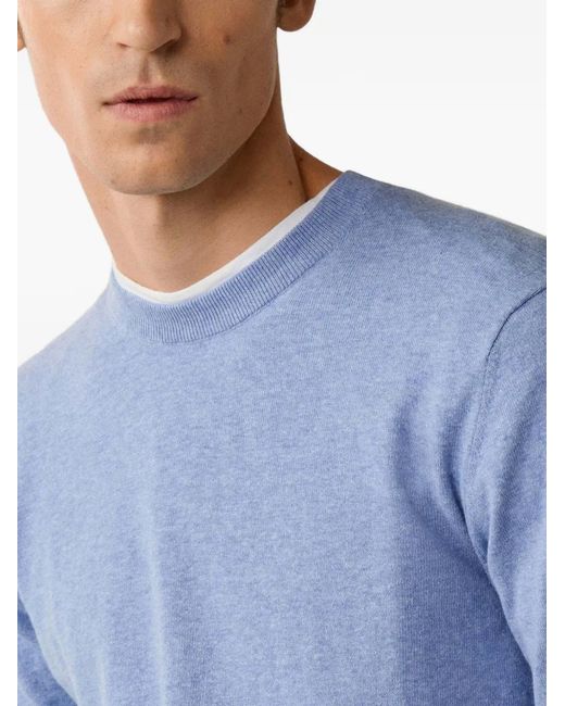 Hackett Blue Crew-Neck Knitted Sweater for men