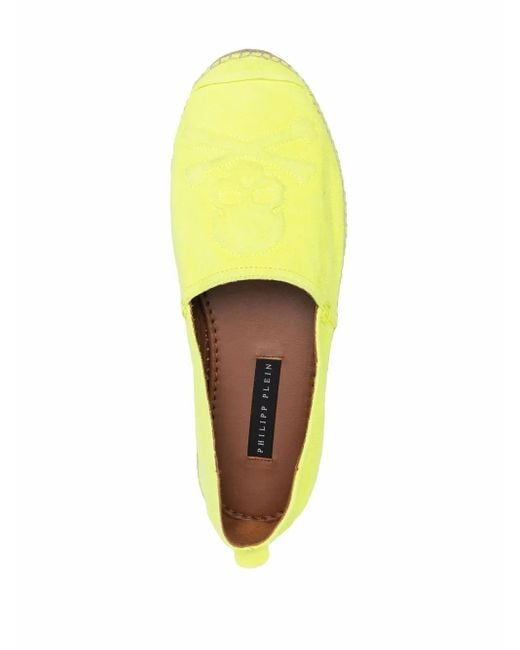 Philipp Plein Yellow Leather Espadrilles for men