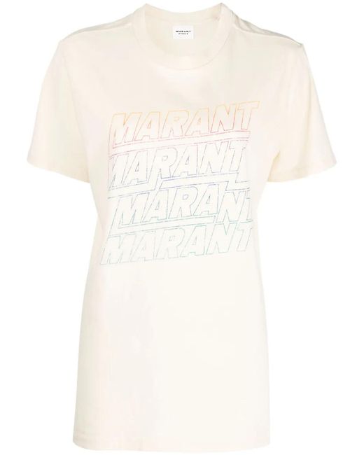 Isabel Marant Zoeline T-Shirt Van Biologisch Katoen in het White