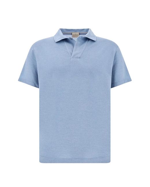 Paul & Shark Blue Open Collar Polo Shirt for men