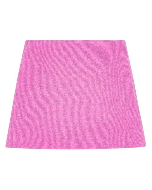 Jupe en laine à coupe évasée Ganni en coloris Pink