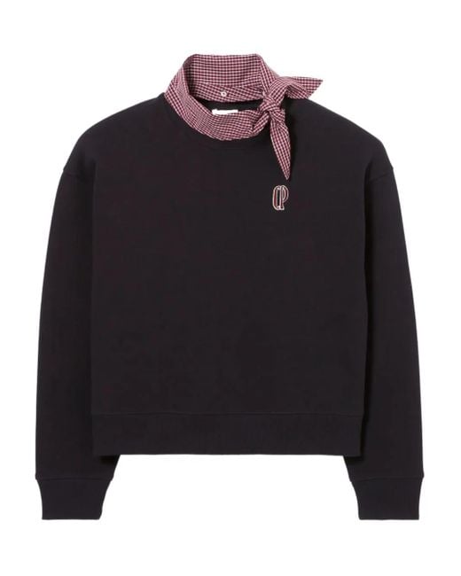 Claudie Pierlot Black Sweatshirt mit Logo-Stickerei
