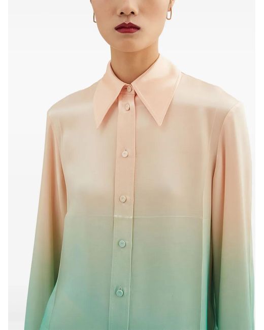 Jil Sander Green Tie-Detail Shirt