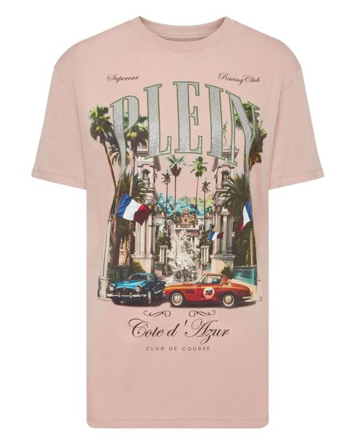 Philipp Plein Pink Sexy Pure Vintage Racing T-Shirt