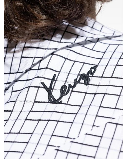 KENZO White Geometric-Pattern Shirt for men