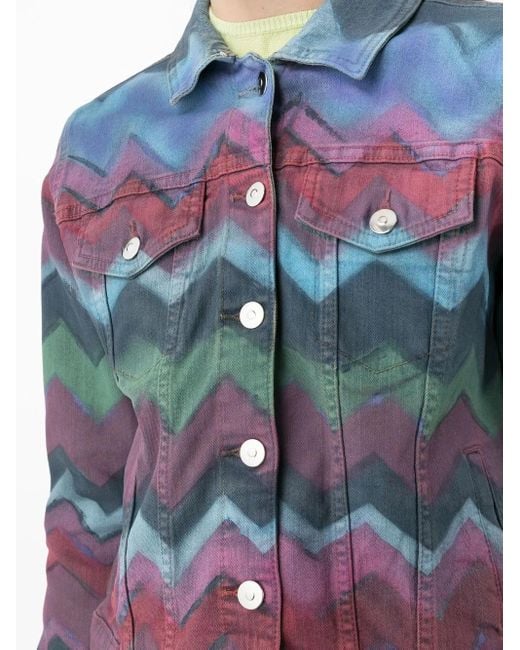 Madison Maison Pink Zigzag-Print Denim Jacket