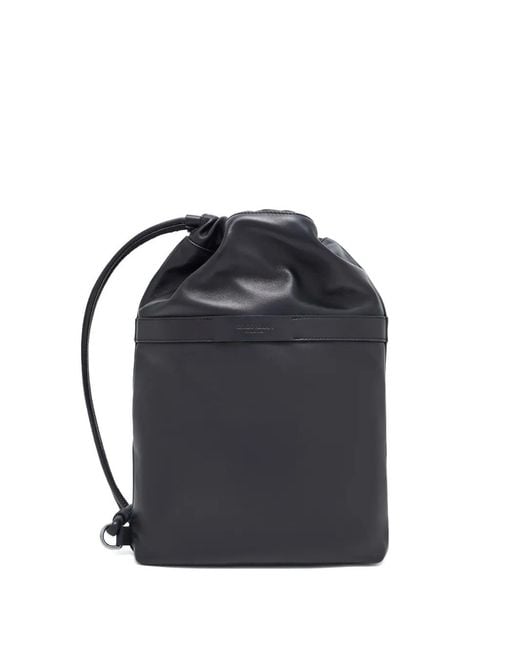 Giorgio Armani Black Medium Drawstring Cross Body Bag for men