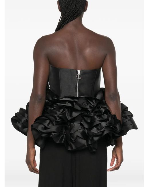 Marques'Almeida Black Bustier Crop