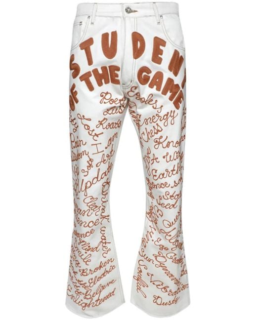 Earthling VIP White Student Flared Jeans for men