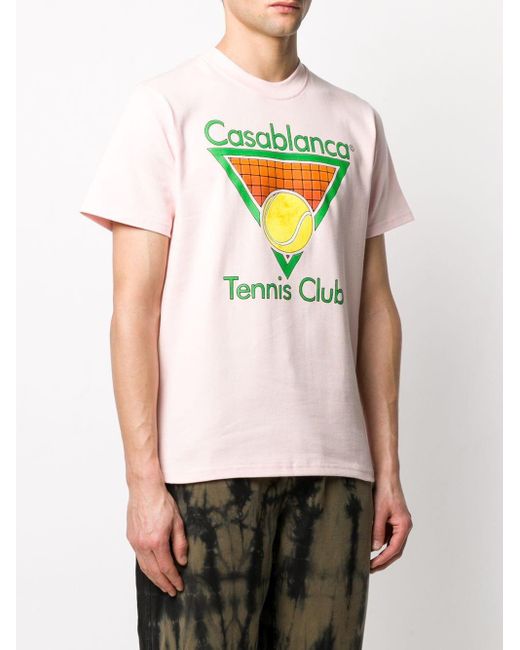 CASABLANCA Tennis Club T-shirt in Pink for Men | Lyst
