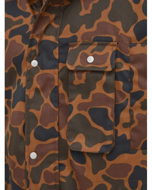 Les Deux Brown Camouflage-Pattern Padded Coat for men