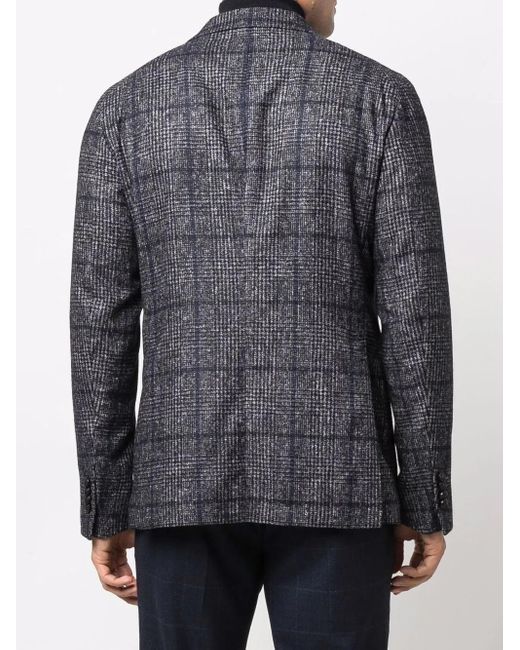 Tagliatore Blue Single-Breasted Tailored Coat for men