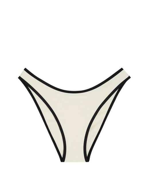 SOLAQUA Natural 90's Contrast-Trim Bikini Bottoms
