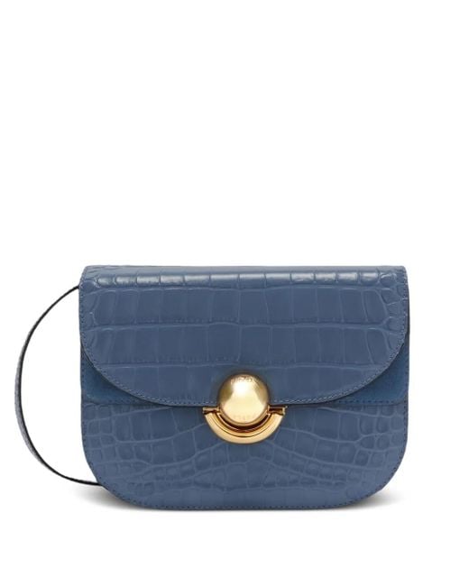 Furla Sfera クロコエンボス ショルダーバッグ Blue
