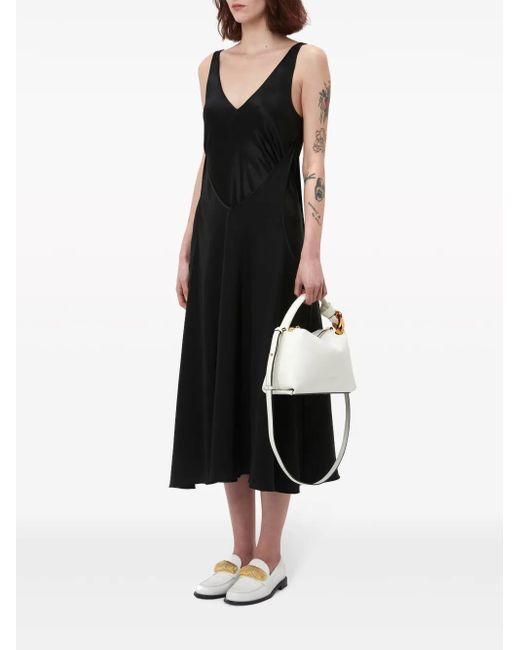 J.W. Anderson Black Long-Sleeve Asymmetric-Hem Dress