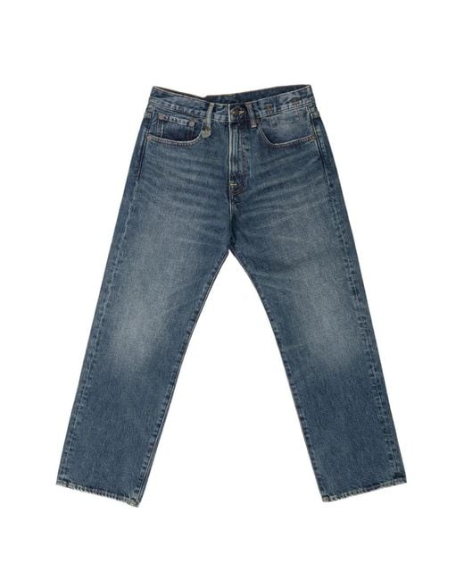 R13 Blue Baggy Leg Jeans