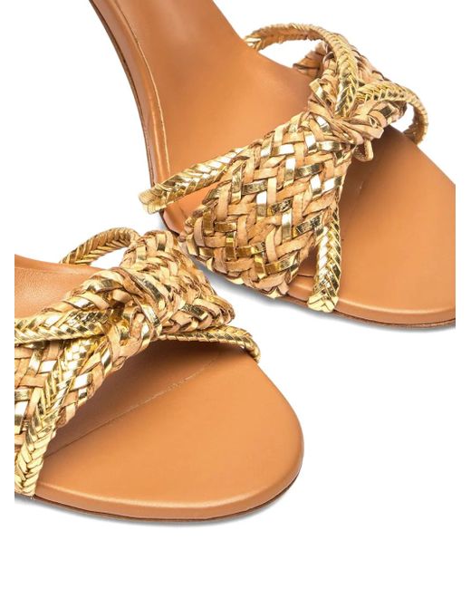 Casadei Metallic Stiletto-Sandalen Mit Flechtmuster