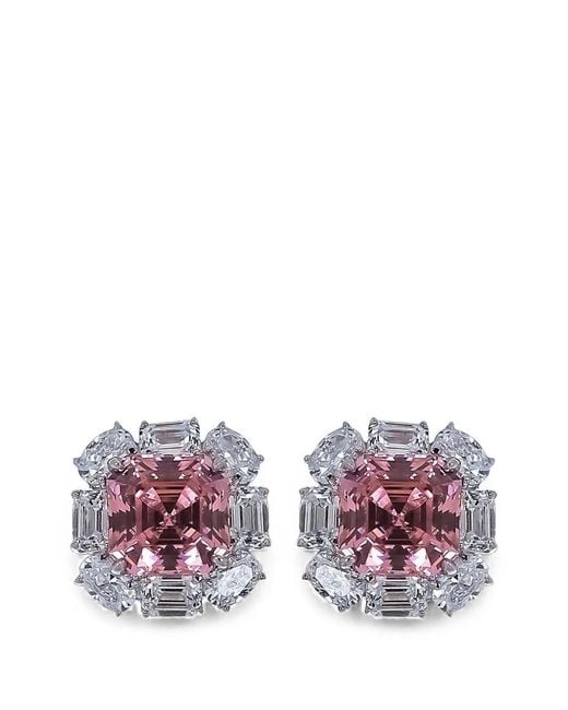 Fantasia by Deserio Purple Cushion-Cut Chandelier Earrings
