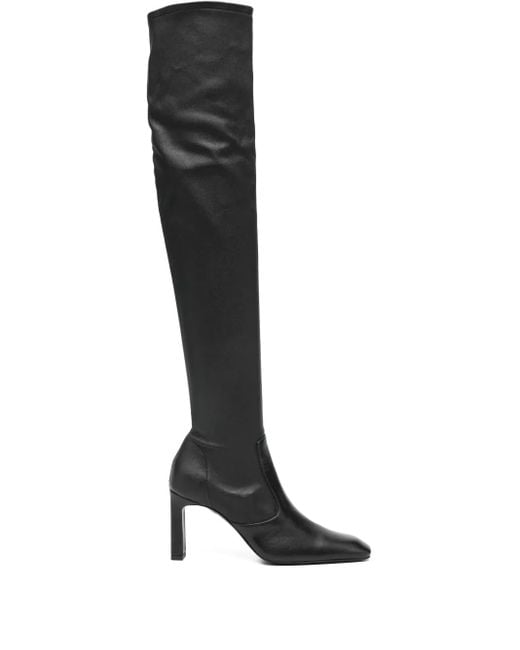 Totême Black Square Toe Leather Boots