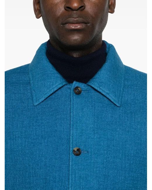 Gabriela Hearst Blue Argus Reversible Shirt Jacket for men