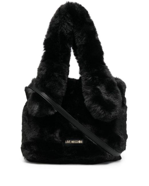 Love Moschino Black Faux-fur Tote Bag