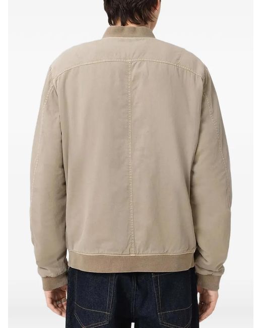 AllSaints Black Forres Heart-Patch Bomber Jacket for men