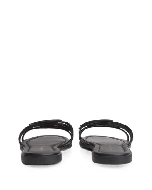 Tommy Hilfiger White Logo-Patch Multi-Strap Flat Sandals