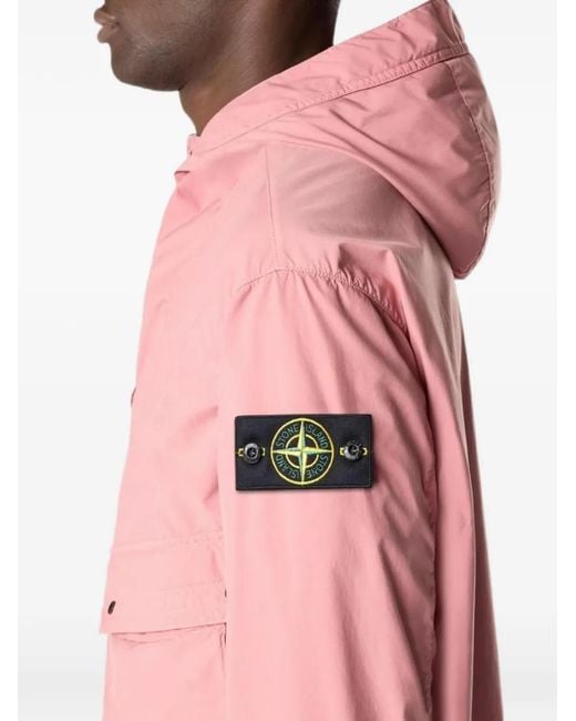 Stone Island Pink 4100052 Light Compact Touch Poly-Tc Hooded Jacket for men