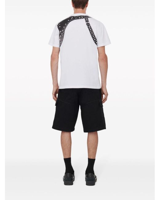 Camiseta Harness con apliques Alexander McQueen de hombre de color White