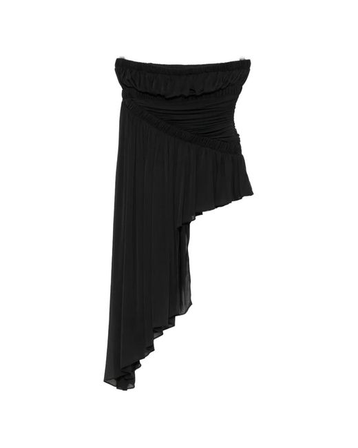Christopher Esber Black Ruched Asymmetric Top