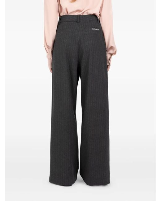 Societe Anonyme ストライプ プリーツパンツ Black