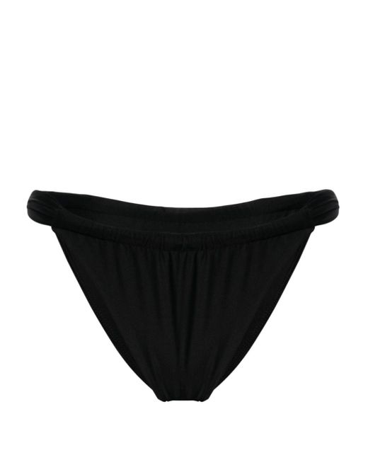 Faithfull The Brand Black Andez Gathered-detail Bikini Bottoms