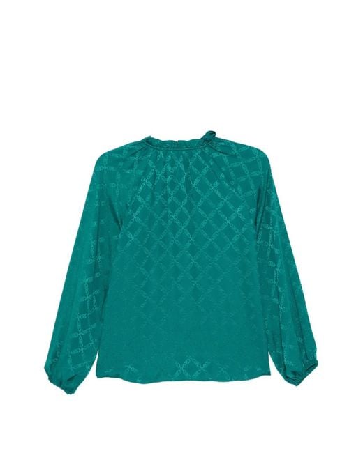 Michael Kors Green Monogram Blouse