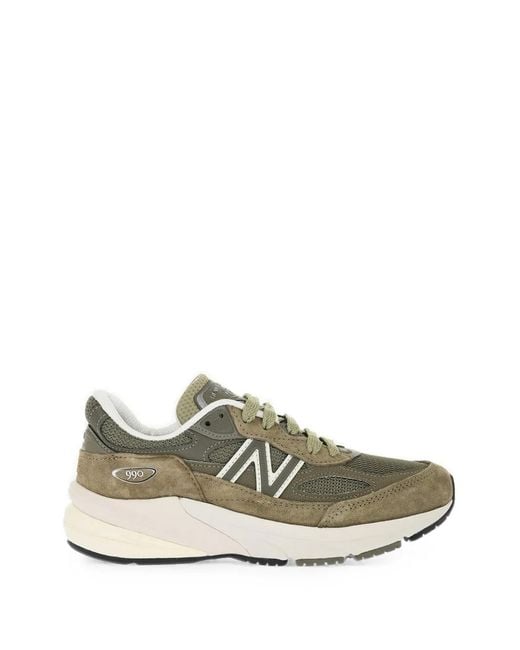 New Balance Green 990 Suede Sneakers