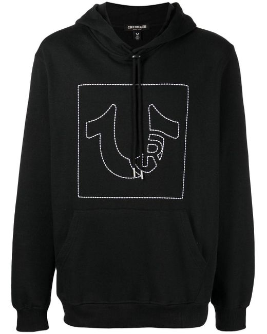 True Religion Cotton Stitchlogo Hoodie in Black for Men Lyst