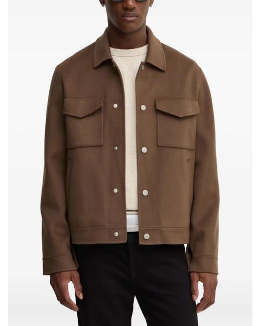 Nanushka Brown Flap-Pocket Wool Jacket for men