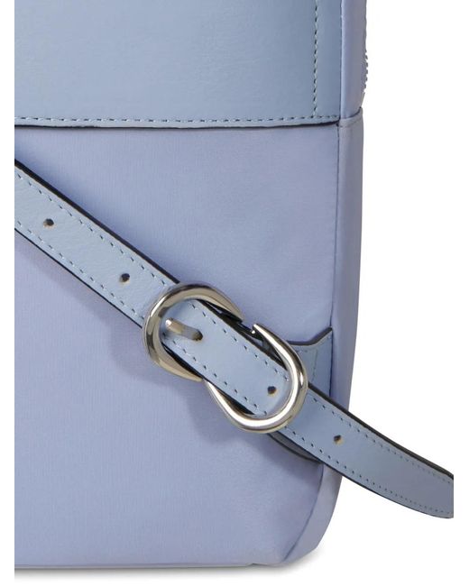 Piquadro Blue Leather Textile Backpack