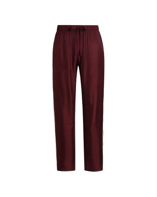 Dolce & Gabbana Red Vanity Silk Twill Trousers for men