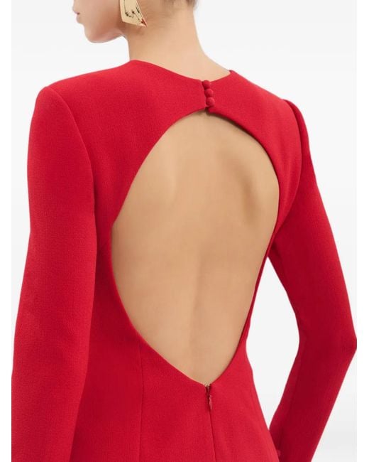 Rebecca Vallance Red Raziel Long Sleeve Gown