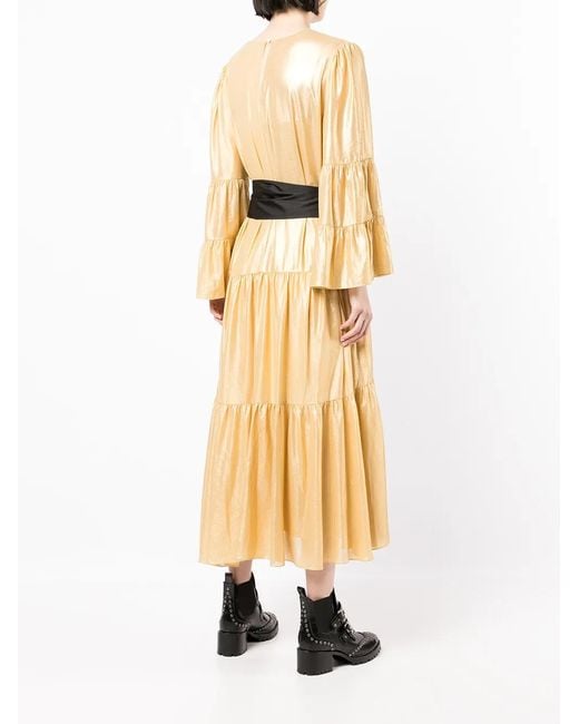 Karl Lagerfeld Metallic Tied-Waist Dress