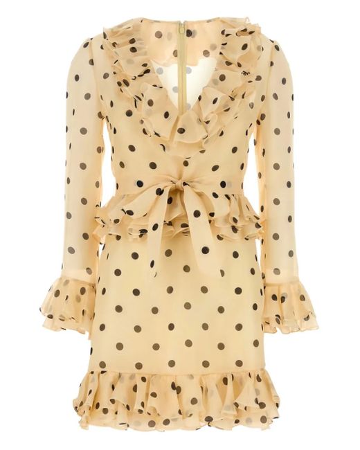 Valentino Garavani Organza Mini-Jurk Met Stippen in het Natural